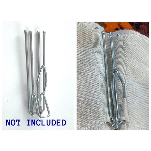 Vintage 1970s cream curtain, large orange roses, long stems, pleated, per panel - Picture 9 of 10